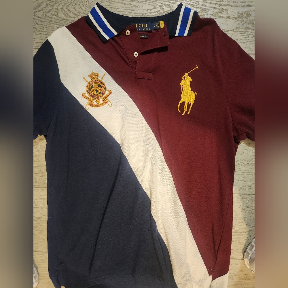 Ralph Lauren Maroon and Navy Polo Shirt